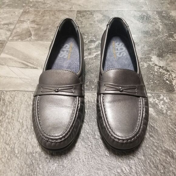 SAS Shoes Easier Slip On Loafer Pewter Silver Grandpacore Grannycore Academia - Picture 2 of 8